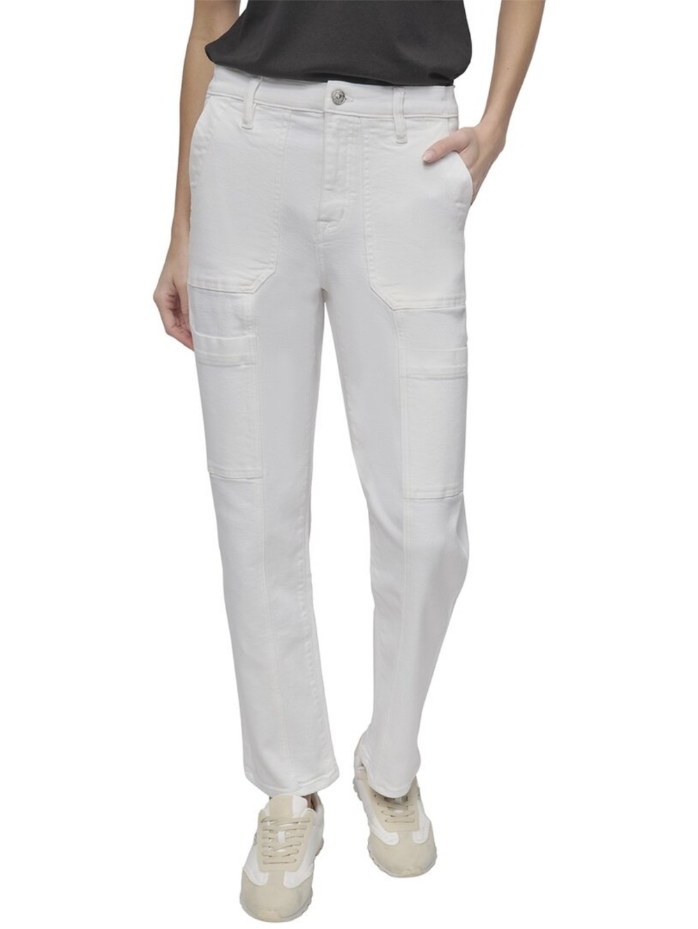 DKNY White High-Rise Cargo Ankle Pants Size 10/30